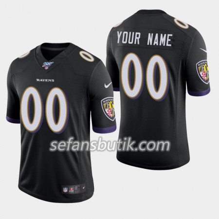Baltimore Ravens Tröjor Custom Nike Svart 100th - Herr Baltimore Ravens Tröjor Custom Nike Svart 100th - Herr
